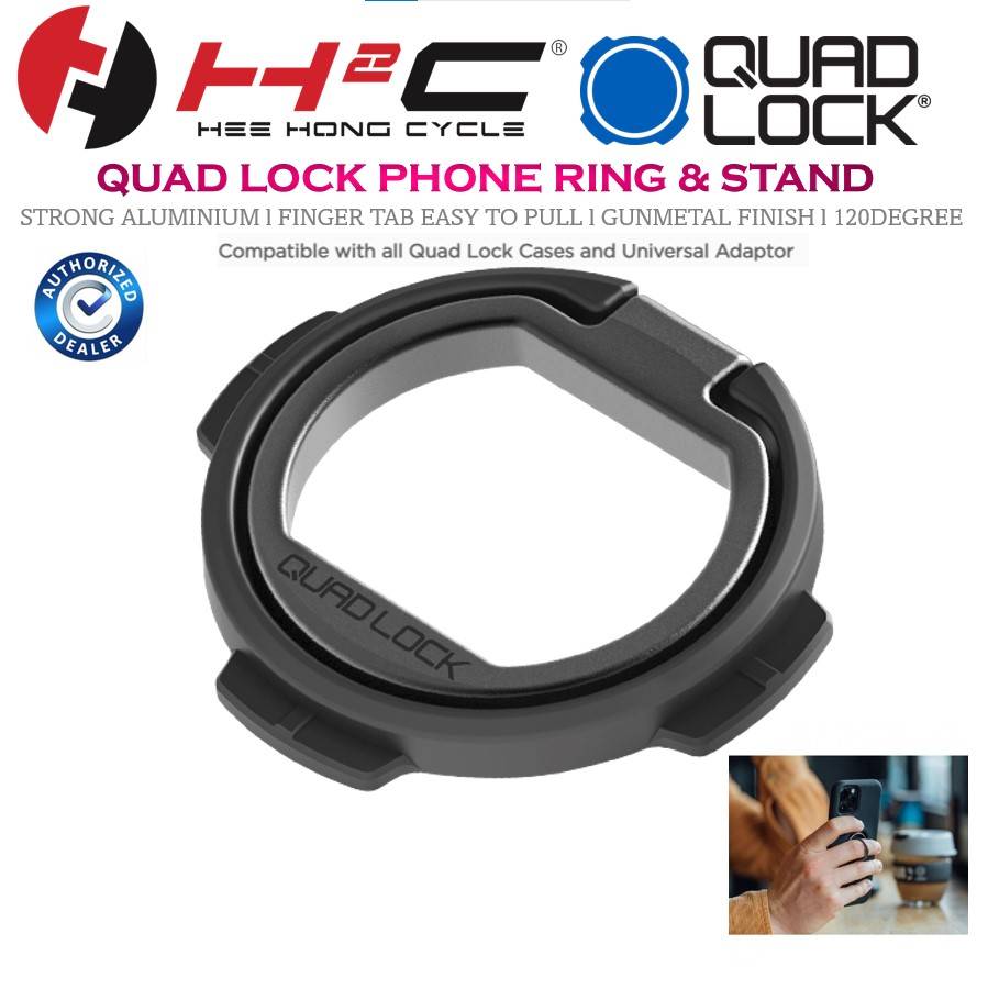 QUAD LOCK PHONE RING / STAND GUNMETAL FINISH